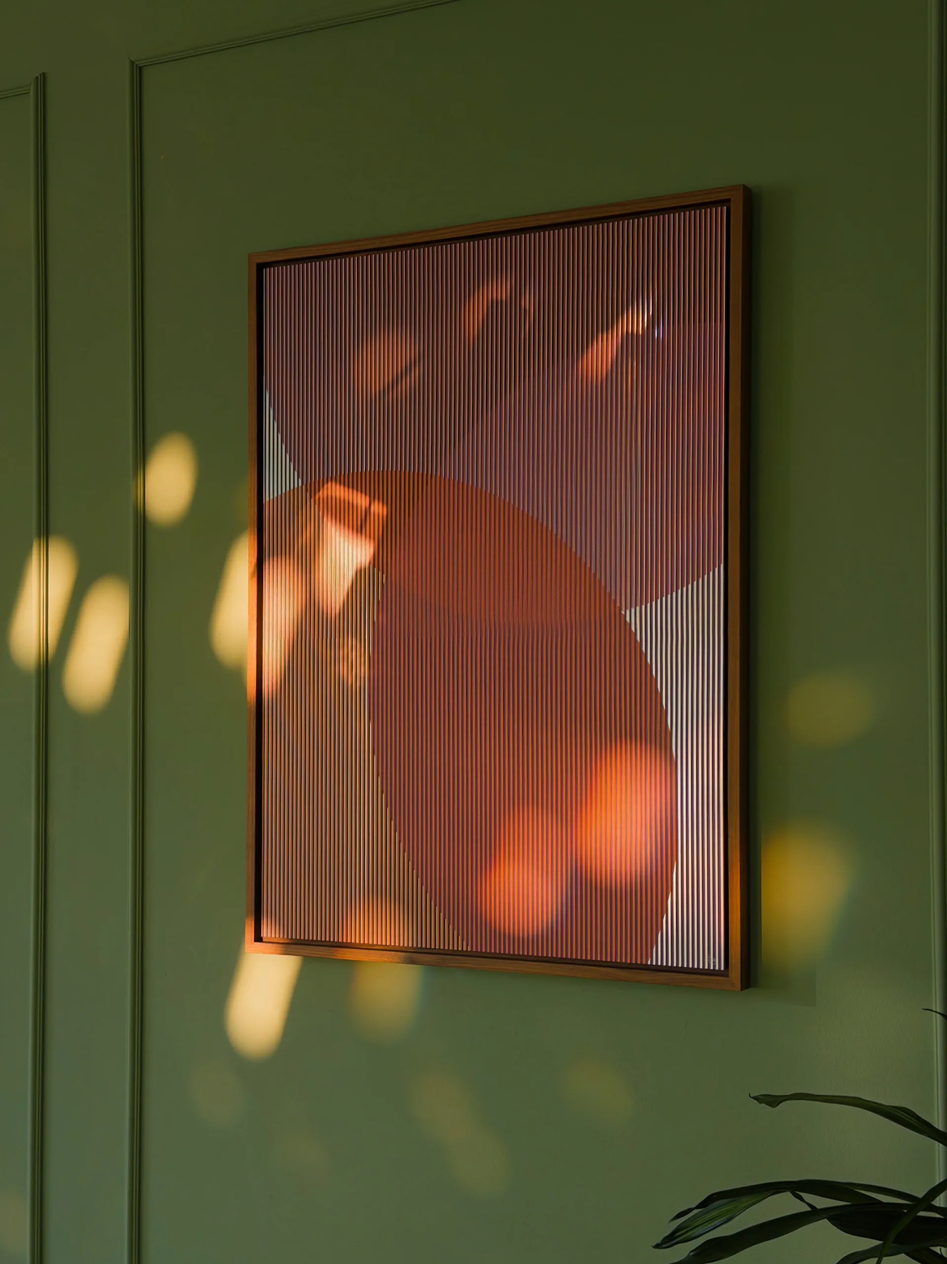 Kinetic artwork in warm tones